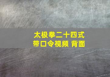 太极拳二十四式带口令视频 背面